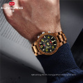 KUNHUANG 1015 Wooden Men Watches Top Brand Luxury Casual Chronograph Military Sports Quartz Wood Watch Men Relogio Masculino